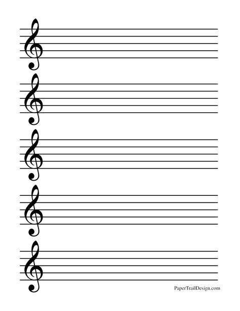 Free Printable Staff Paper Music Notation Manuscript Paper Music Writing Paper To Print - Music Writing Paper To Print