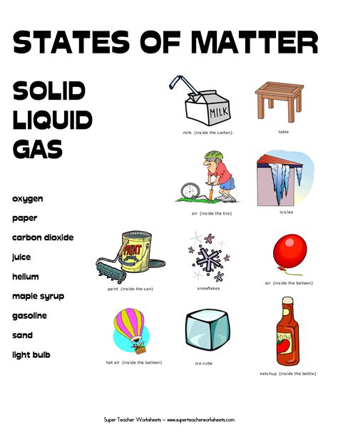 Free Printable States Of Matter Worksheets For Kids Solid Liquid Gas Worksheet 2nd Grade - Solid Liquid Gas Worksheet 2nd Grade