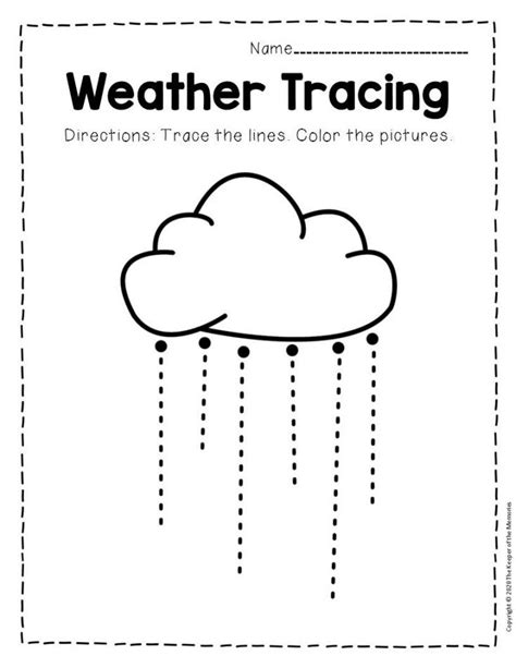 Free Printable Storm Clouds Tracing Weather Preschool Worksheets Weather Tracking Worksheet - Weather Tracking Worksheet