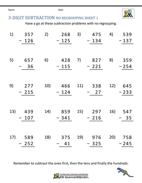 Free Printable Subtraction Worksheets For 3rd Grade Quizizz Subtraction Worksheets For Grade 3 - Subtraction Worksheets For Grade 3