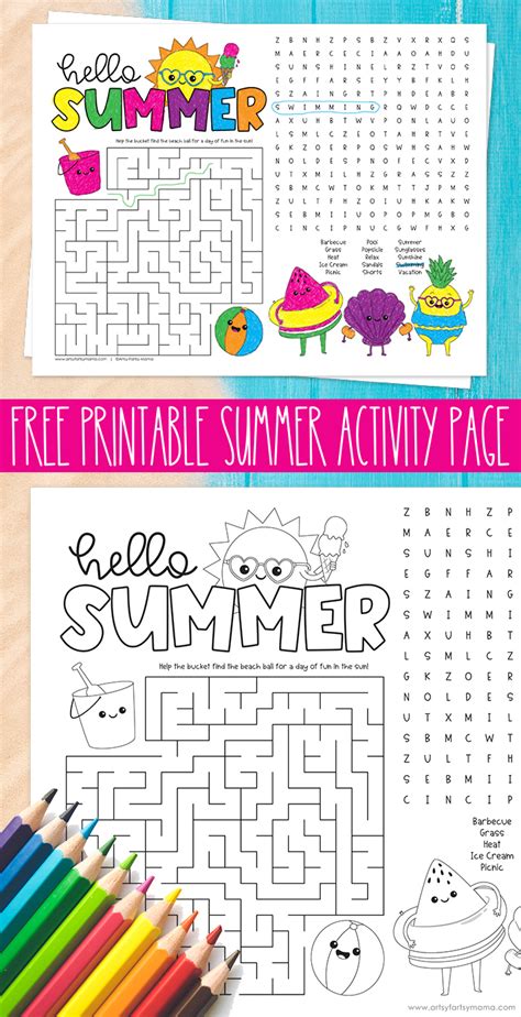Free Printable Summer Worksheets For Kids Summertime Worksheets For Preschool - Summertime Worksheets For Preschool