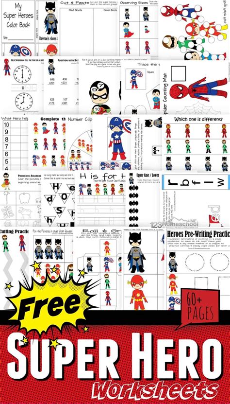 Free Printable Super Hero Worksheets And Activity Sheets Super Hero Worksheet - Super Hero Worksheet