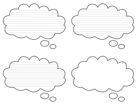 Free Printable Thought Cloud Shaped Writing Templates Cloud Writing Paper - Cloud Writing Paper
