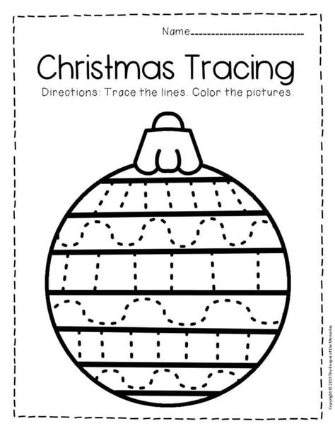 Free Printable Tracing Christmas Preschool Worksheets Worksheet  9 Preschool Christmas - Worksheet #9 Preschool Christmas