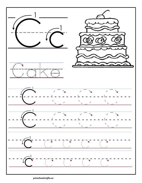 Free Printable Tracing Letter C Worksheet Kiddoworksheets Letter C Tracing Sheets - Letter C Tracing Sheets
