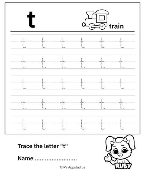 Free Printable Tracing Letter T Worksheet Kiddoworksheets T Tracing Worksheet - T Tracing Worksheet
