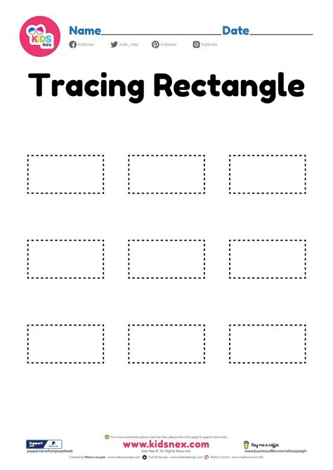 Free Printable Tracing Shape Rectangle Worksheet Kiddoworksheets Rectangle Worksheets For Preschool - Rectangle Worksheets For Preschool