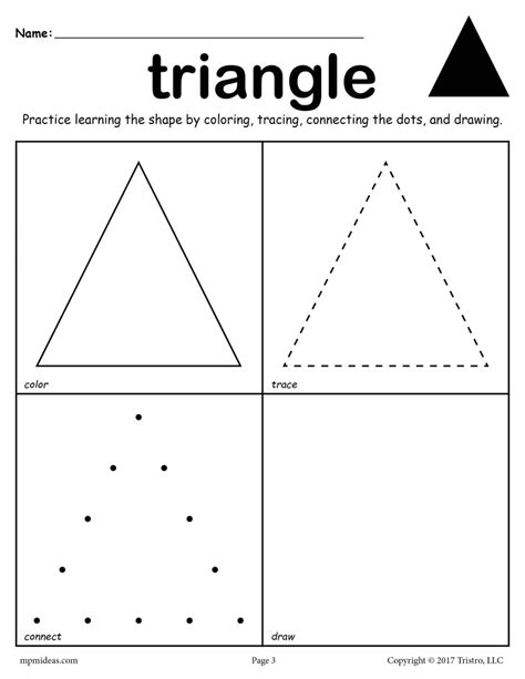 Free Printable Triangle Shape Worksheets For Preschool Triangles Math Worksheets - Triangles Math Worksheets