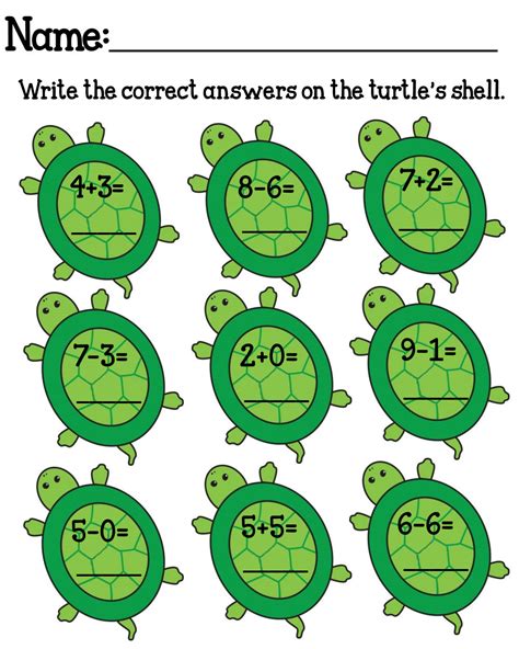 Free Printable Turtle Math Worksheets Homeschool Preschool Math Turtle - Math Turtle
