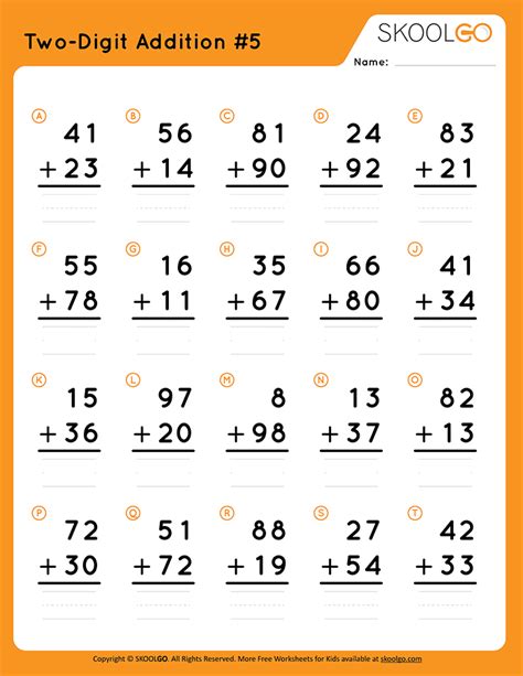 Free Printable Two Digit Addition Worksheets For 1st Adding Two Digit Numbers First Grade - Adding Two Digit Numbers First Grade