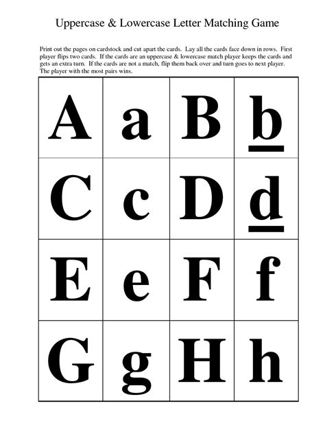 Free Printable Upper Case And Lower Case Alphabet Upper And Lowercase Letter Chart - Upper And Lowercase Letter Chart