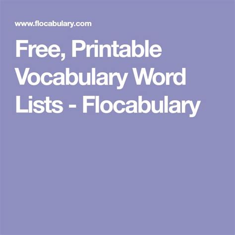 Free Printable Vocabulary Word Lists Flocabulary Word Lists For 3rd Grade - Word Lists For 3rd Grade