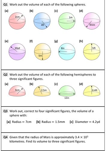 Free Printable Volume Of A Sphere Worksheets For Volume Worksheets 8th Grade - Volume Worksheets 8th Grade