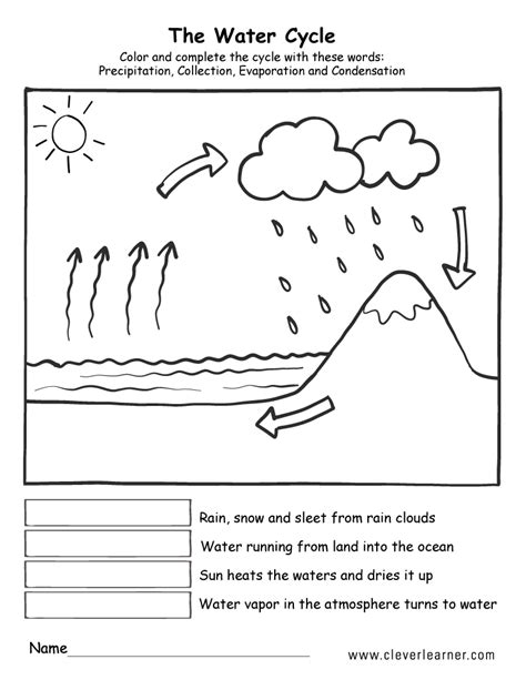 Free Printable Water Cycle Worksheets Diagrams Itsy Bitsy Blank Water Cycle Diagram To Label - Blank Water Cycle Diagram To Label