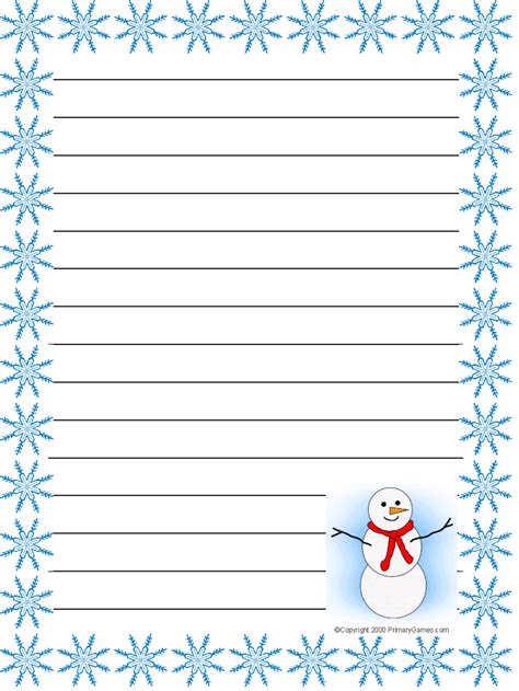 Free Printable Winter Writing Paper Plus 10 Winter Winter Writing Prompts Elementary - Winter Writing Prompts Elementary