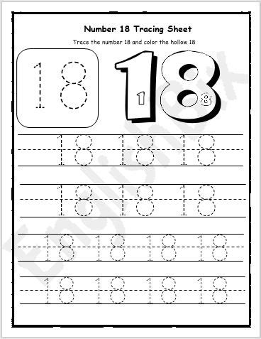 Free Printable Worksheet On Number 18 Math Only Number 18 Worksheets For Preschool - Number 18 Worksheets For Preschool