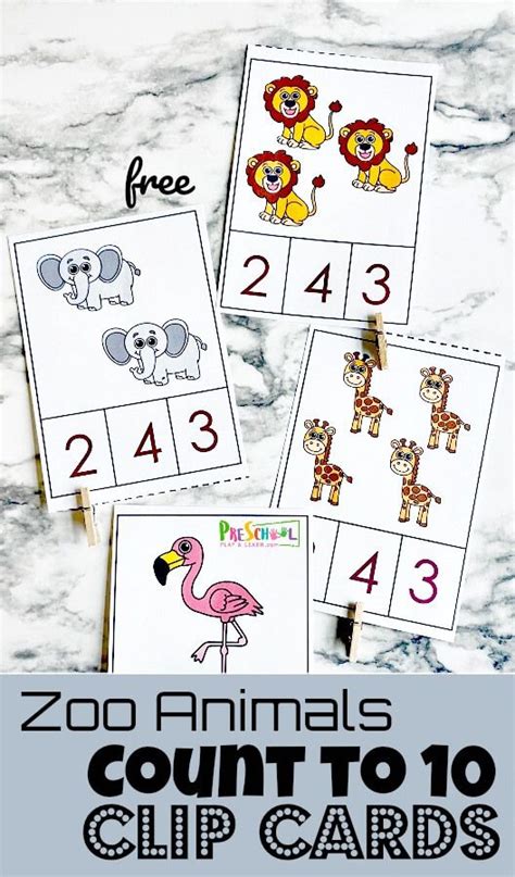 Free Printable Zoo Animal Math Clip Cards 1 Math Zoo - Math Zoo