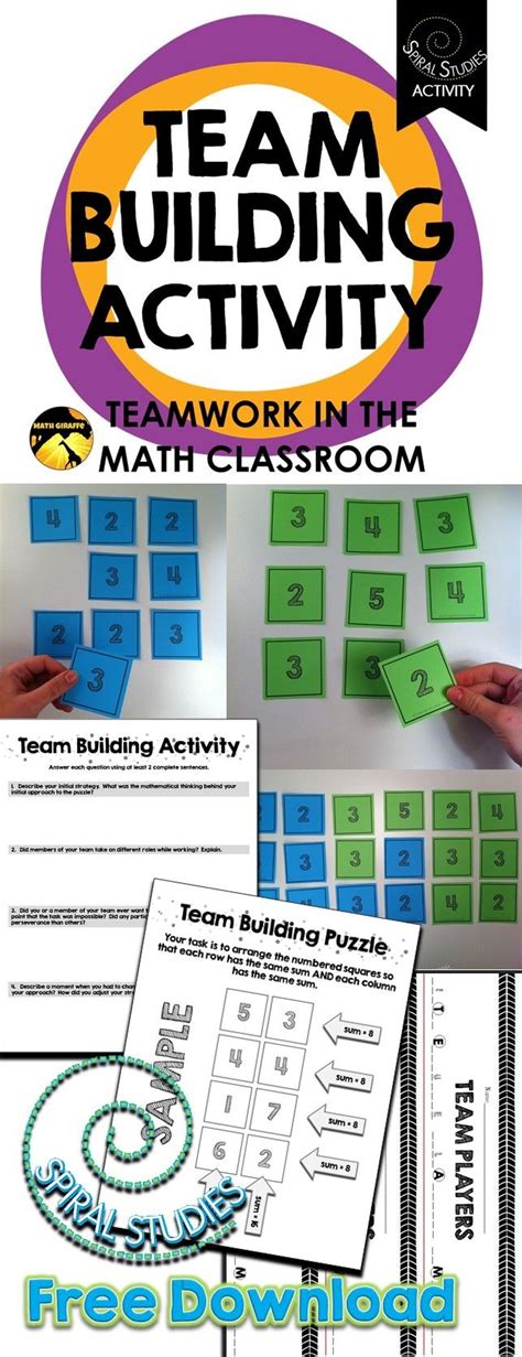 free problem solving team building puzzle for math class Classroom