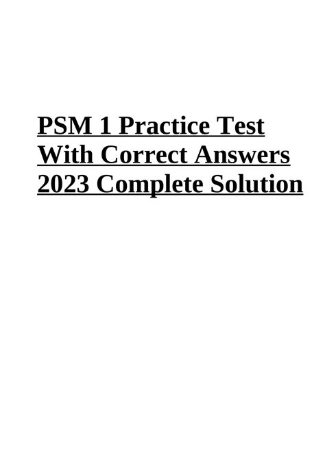 Free Psm 1 Practice Test
