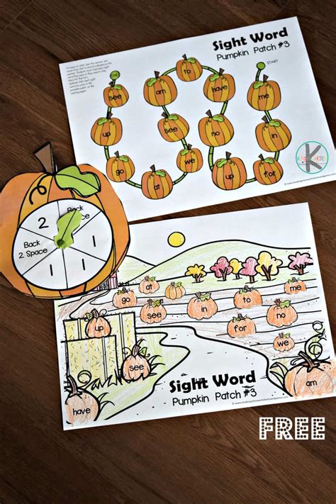 Free Pumpkin Sight Words Game Kindergarten Worksheets And Pumpkin Worksheets Kindergarten - Pumpkin Worksheets Kindergarten
