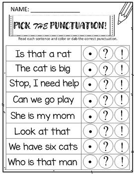 Free Punctuation Made Easy Worksheets By Kinderclassacosta Tpt Easy Puncyuation Worksheet For Kindergarten - Easy Puncyuation Worksheet For Kindergarten