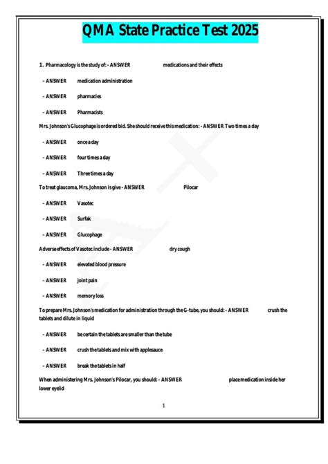 Free Qma Practice State Test