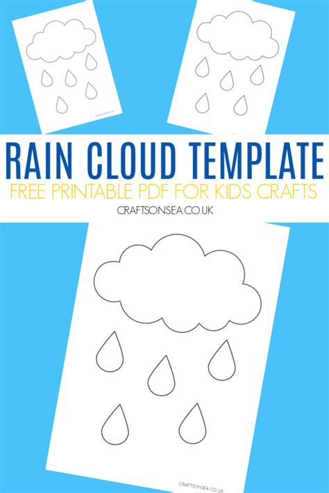 Free Rain Cloud Template Printable Pdf Crafts On Raindrop Cut Out Template - Raindrop Cut Out Template