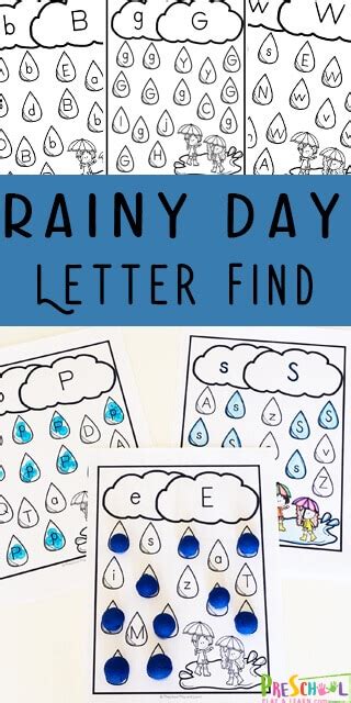 Free Rainy Day Letter Find Spring Worksheets Preschool Preschool It S Rainy Worksheet - Preschool It's Rainy Worksheet