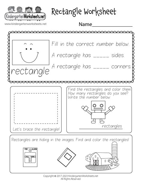 Free Rectangle Worksheet Kindergarten Worksheets Kindergarten Shapes Worksheet  - Kindergarten Shapes Worksheet]