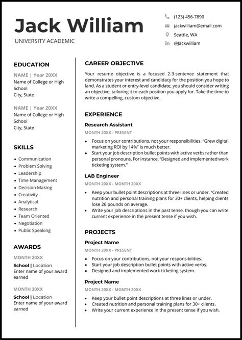 Free Resume Templates For 2024 Downloadable Templates Jobscan Cut And Paste Template - Cut And Paste Template