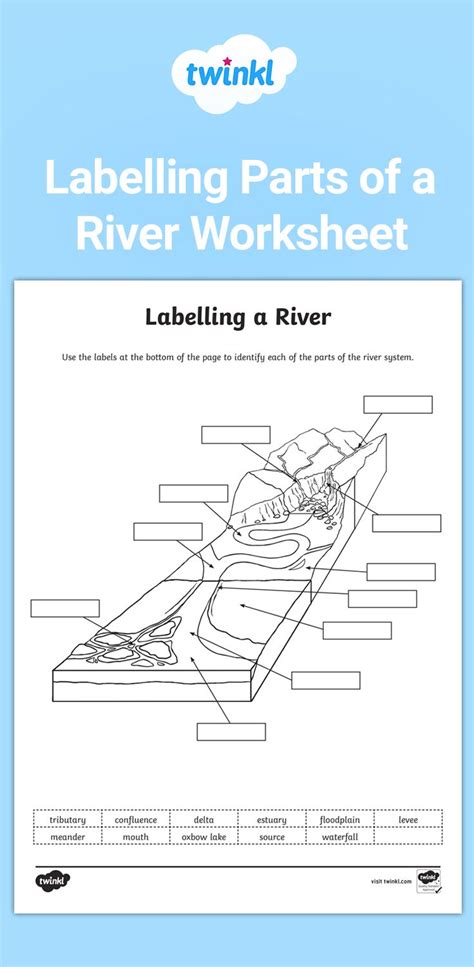 Free Rivers Worksheets For Teaching The Geography Topic River Systems Worksheet - River Systems Worksheet