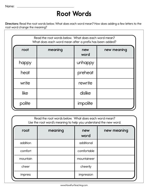 Free Root Words Worksheet Teaching Resources Teachers Pay Root Words Worksheet Middle School - Root Words Worksheet Middle School