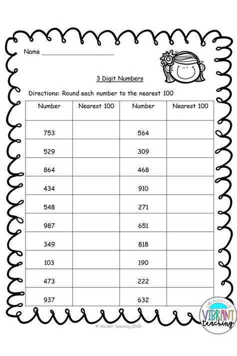 Free Rounding Worksheets For Grades 2 6 Round To The Underlined Digit Worksheet - Round To The Underlined Digit Worksheet