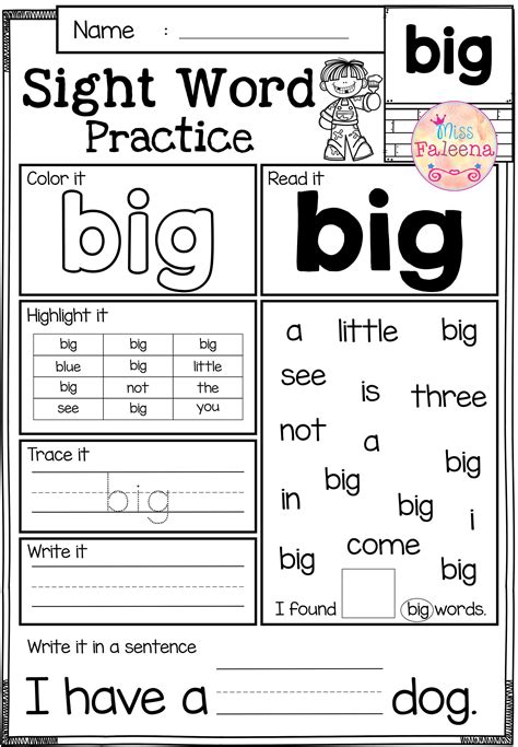 Free Sight Word Practice For Kindergarten Miss Kindergarten Sight Words Sentences Kindergarten - Sight Words Sentences Kindergarten