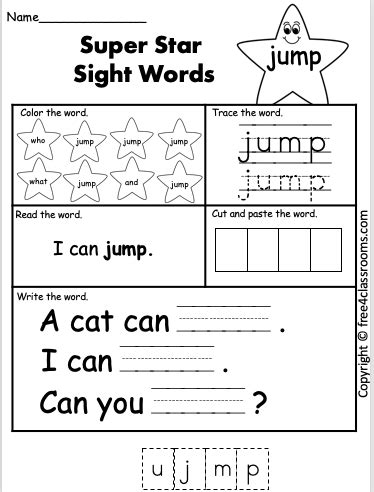 Free Sight Word Worksheet Jump Free4classrooms Jump Math Worksheets - Jump Math Worksheets