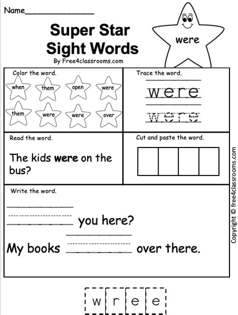 Free Sight Word Worksheet Was Free4classrooms Was Sight Word Worksheet - Was Sight Word Worksheet