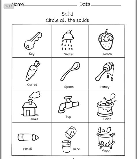 Free Solid Liquid Gas Kindergarten Worksheet Solid Liquid Gas For Kindergarten - Solid Liquid Gas For Kindergarten