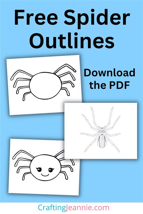 Free Spider Outline Pdf Crafting Jeannie Cut Out Spider Template - Cut Out Spider Template