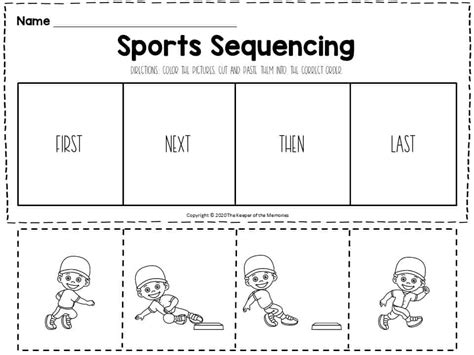 Free Sports Printable Sequencing Worksheets The Keeper Of Sports Worksheets For Preschool - Sports Worksheets For Preschool