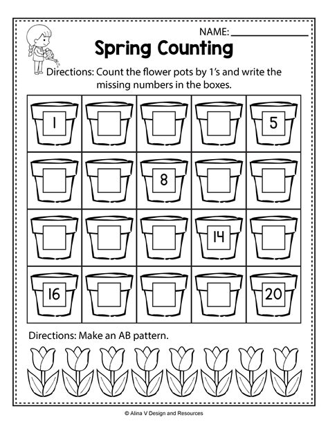 Free Spring Math Worksheets For Kindergarten Kindergarten Worksheet On Spring - Kindergarten Worksheet On Spring