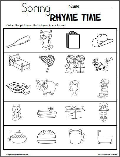 Free Spring Rhyme Worksheet Made By Teachers Rhyme Worksheet Kindergarten - Rhyme Worksheet Kindergarten