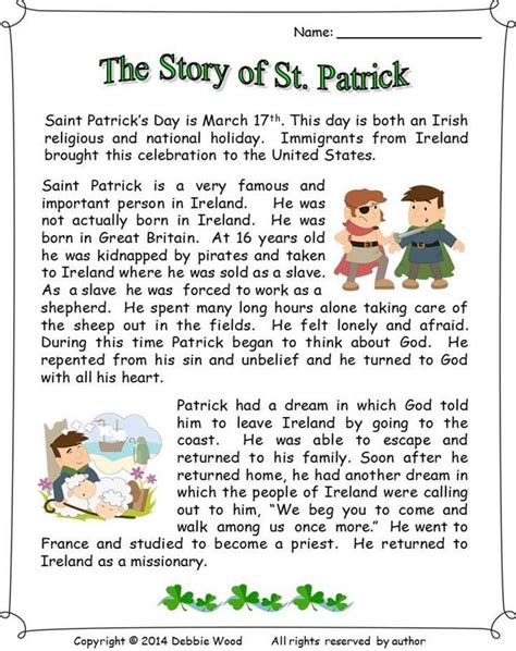 Free St Patricku0027s Day Comprehension Passage Susan Jones St Patrick S Day Comprehension Worksheet - St Patrick's Day Comprehension Worksheet