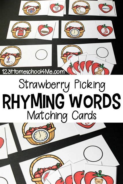 Free Strawberry Picking Rhyming Activity For Summer Rhyming Kindergarten - Rhyming Kindergarten