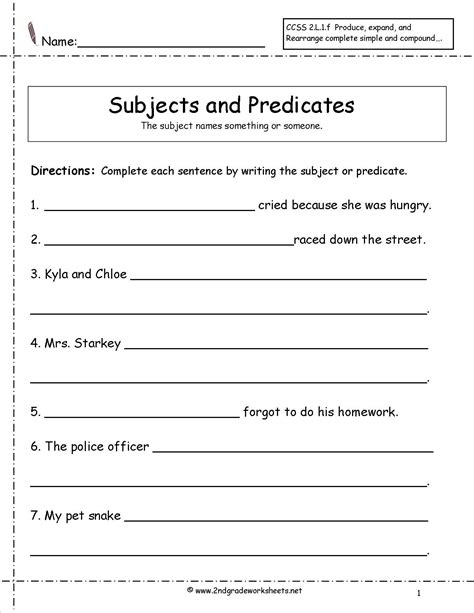 Free Subject Predicate Worksheets 6th Grade Subject And Predicate Worksheet 6th Grade - Subject And Predicate Worksheet 6th Grade