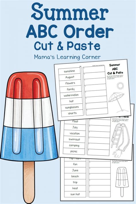 Free Summer Cut And Paste Abc Order Printables Cut And Paste Abc - Cut And Paste Abc