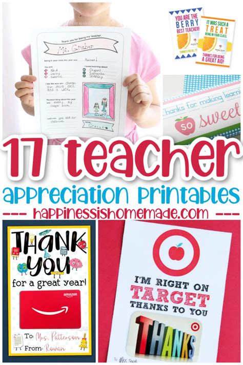 Free Teacher Appreciation Printables   17 Teacher Appreciation Printables Happiness Is Homemade - Free Teacher Appreciation Printables