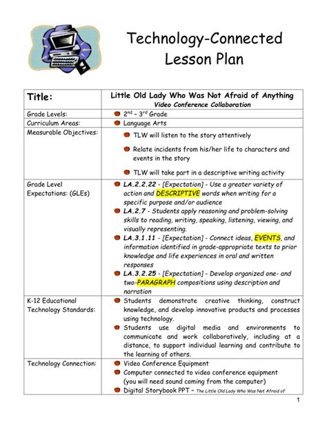 Free Technology Lesson Plans Ideal For Kindergarten Students Technology Lesson Plan For Kindergarten - Technology Lesson Plan For Kindergarten
