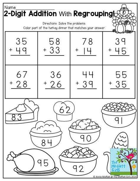 Free Thanksgiving 2 Digit By 2 Digit Multiplication Double Digit Multiplication Color By Number - Double Digit Multiplication Color By Number
