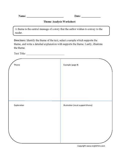 Free Theme Worksheets Identify Amp Analyze Theme Storyboard Theme Worksheet 3 - Theme Worksheet 3