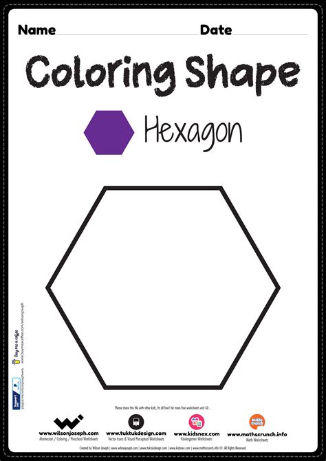 Free Trace And Color The Hexagon Worksheet About Hexagon Worksheets For Preschool - Hexagon Worksheets For Preschool